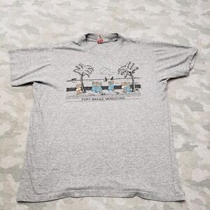 Vintage Fort Bragg Shirt Mens Large Gray Bear Single Stitch Made In USA